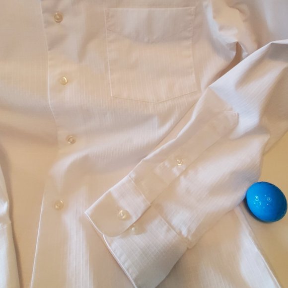 MEN'S ARROW WHITE FITTED DRESS SHIRT 14 1/2 - Picture 5 of 8